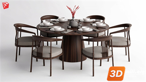 Dining Table Set Skp Files
